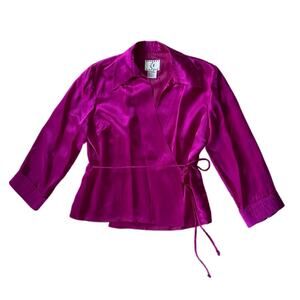 vintage ice fuchsia silk wrap blouse